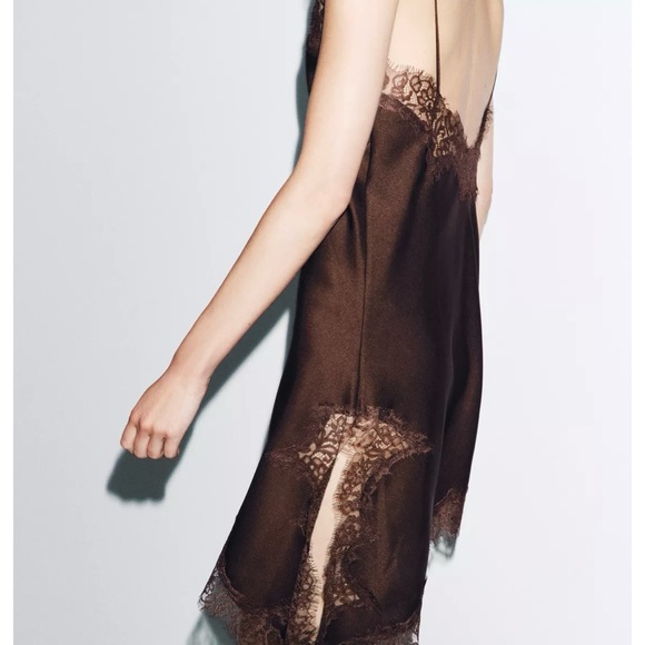 NWT ZARA ZW COLLECTION ASYMMETRIC LACE DRESS - Picture 10 of 14